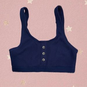 Target Colsie Unpadded Navy Blue Waffle Knit Bralette XS